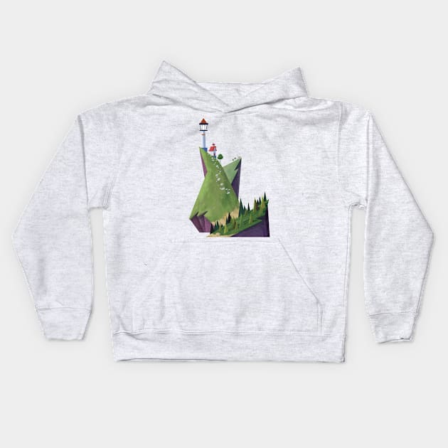 Lighthouse Island Kids Hoodie by NicholasKennedy